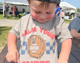 Calm Your Mitts Baseball | Infant & Toddler Tee | Kids Baseball Tshirt