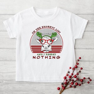 Naughty List & I Regret Nothing | Toddler Christmas T-shirt | Boys Clothing
