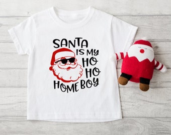 Santa is my Homeboy | Baby Toddler Boy Short Sleeve Christmas T-shirt