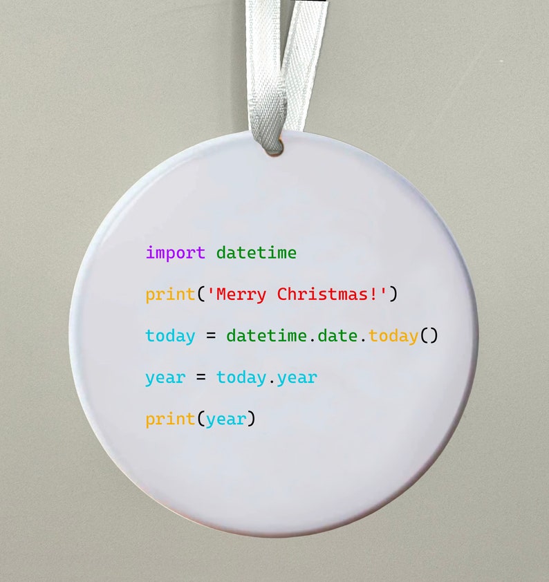 Customizable Ceramic Python Code Christmas Ornament - Etsy