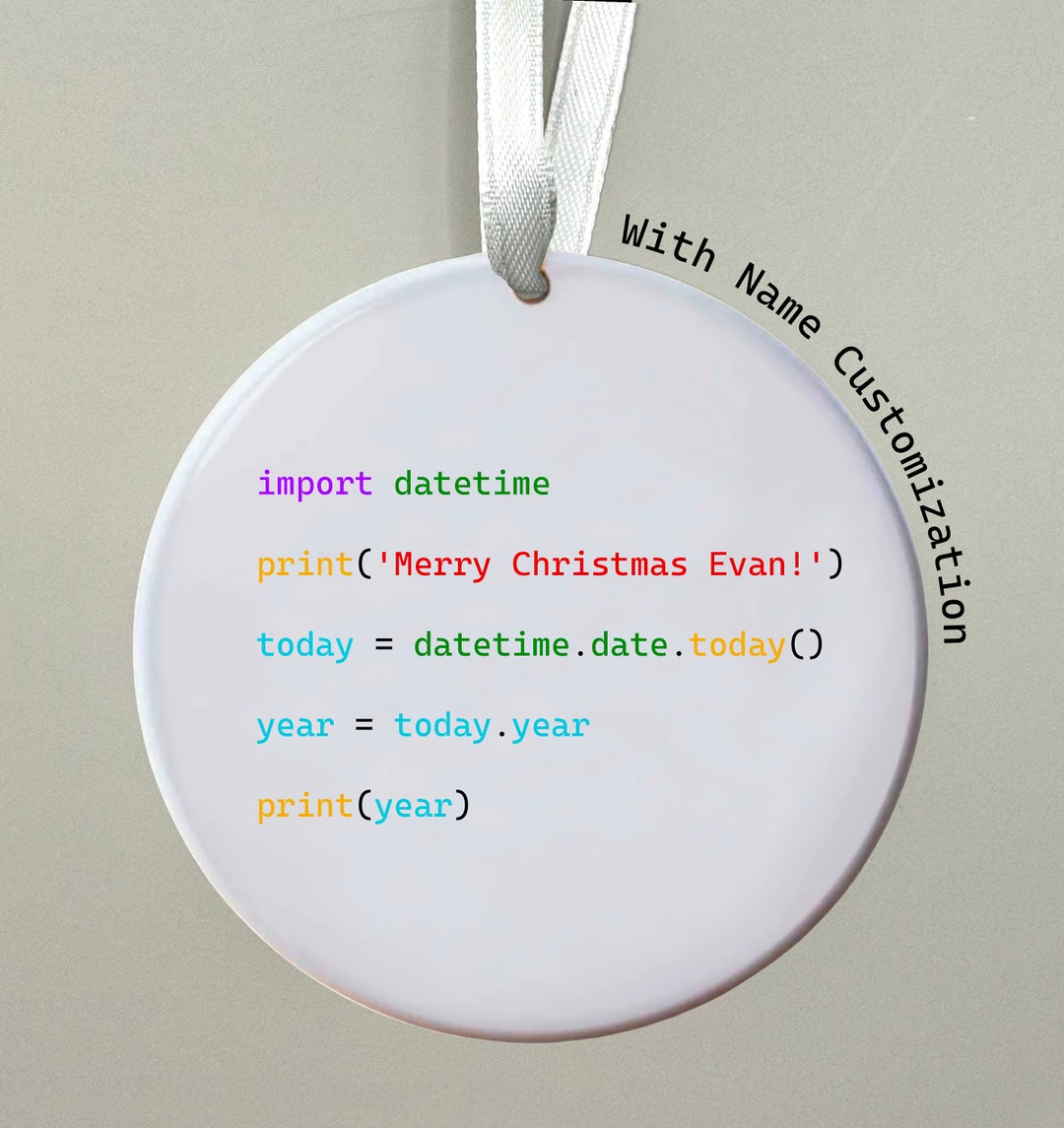 Customizable Ceramic Python Code Christmas Ornament Etsy
