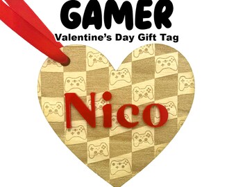 Gamer Valentine&#39;s Day Gift Tag - Customizable