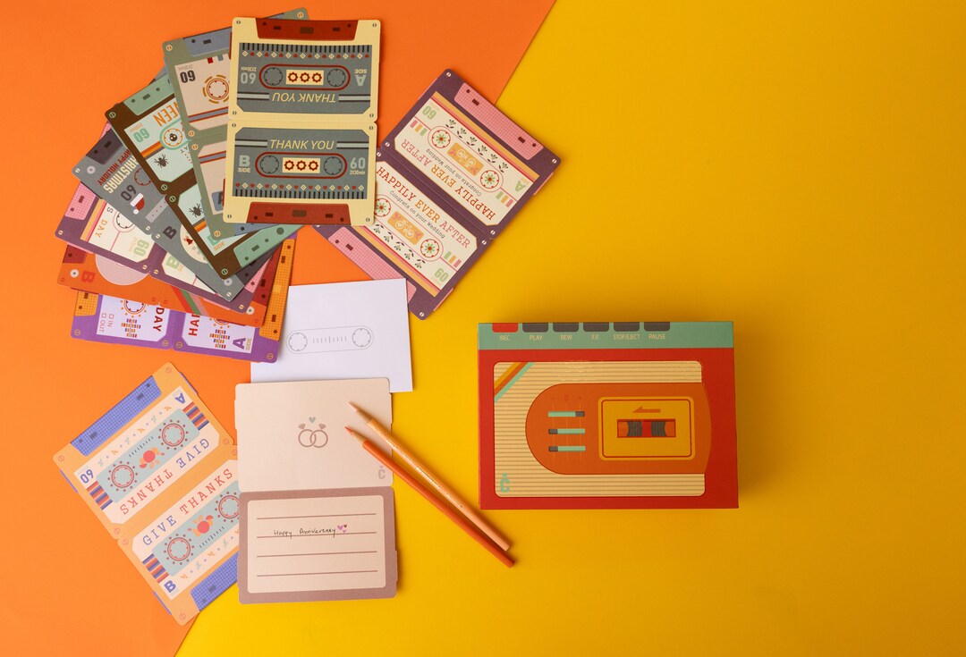 Assortment Assorted Greeting Cards All Occasion Box Cassette Player