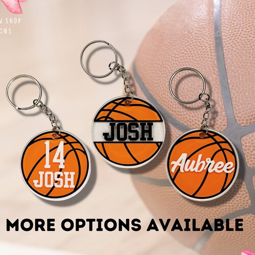 Personalized Basketball Keychain Custom Keychain Sports Etsy