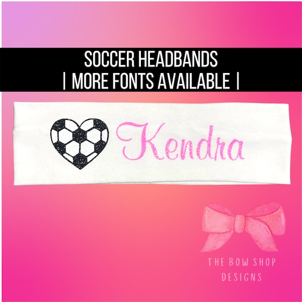 Custom Soccer Headband, Personalized Soccer Headband, Soccer Heart Headband