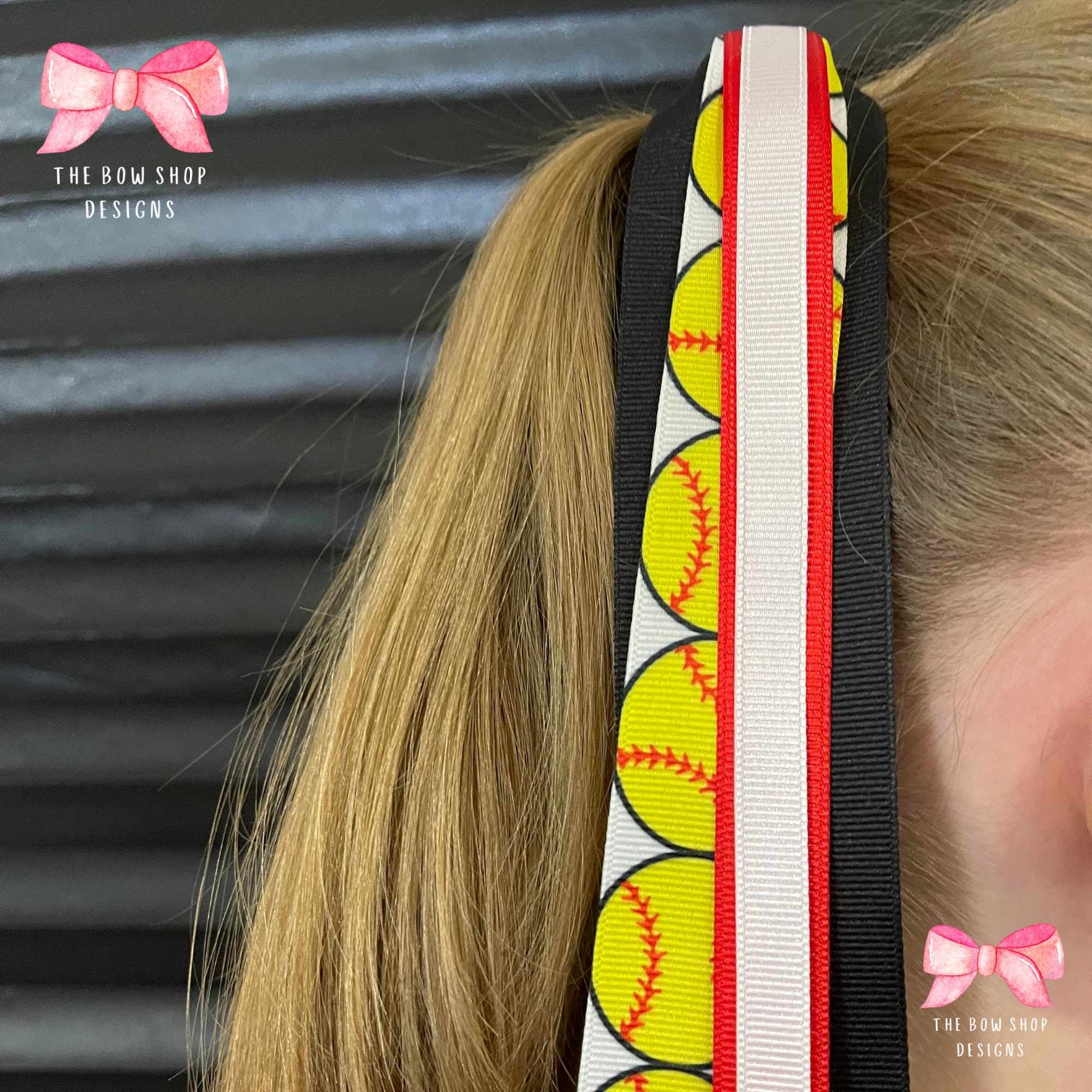 Custom Softball Hair Tie Streamer Personalized Softball Etsy