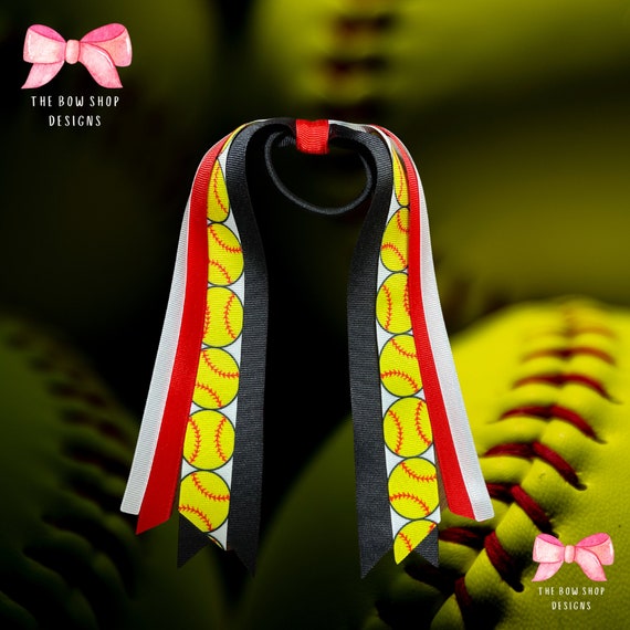Custom Softball Hair Tie Streamer Personalized Softball Etsy
