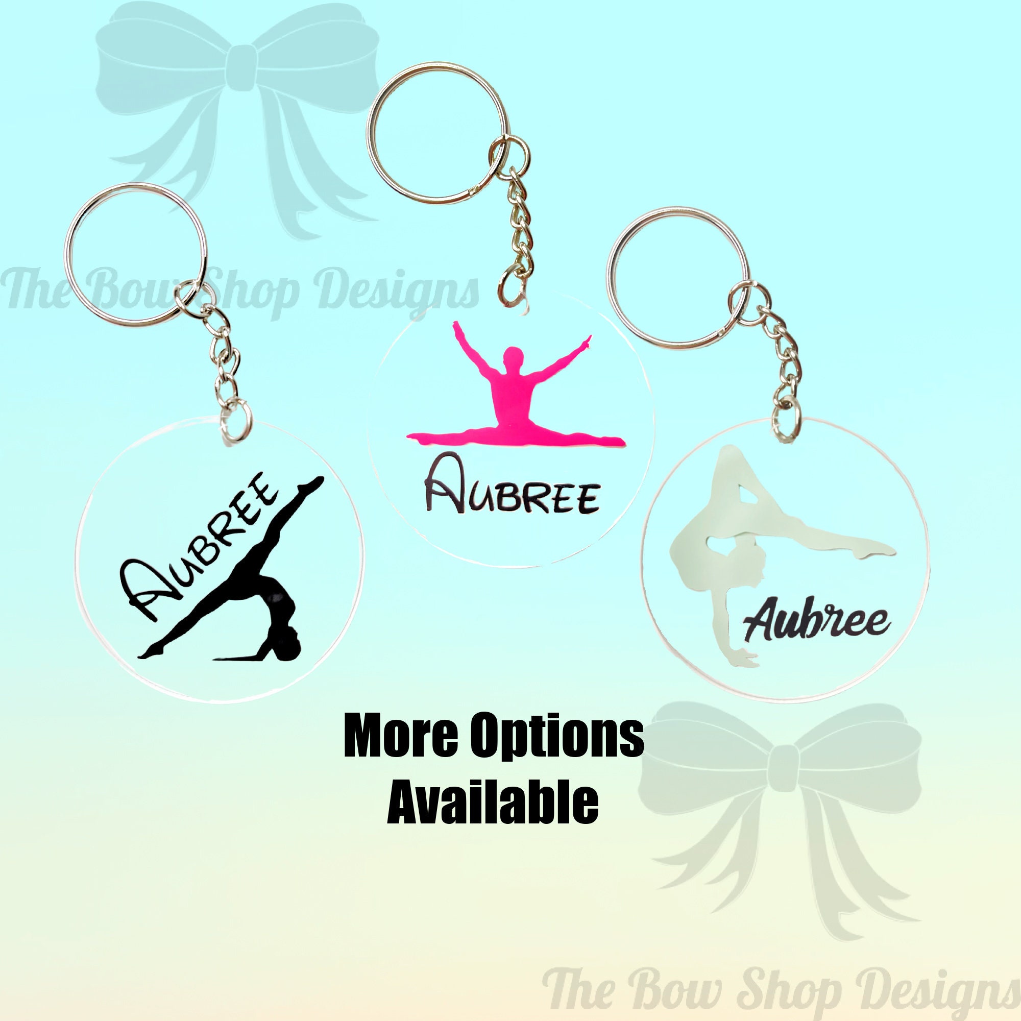Personalized Gymnastics Keychain Custom Keychain Sports Etsy