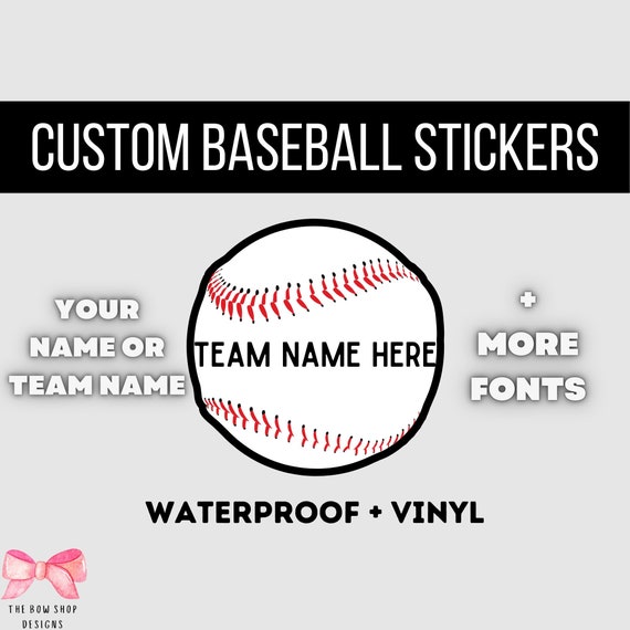 Custom Baseball Stickers Vinyl Car Decal Baseball Water Etsy