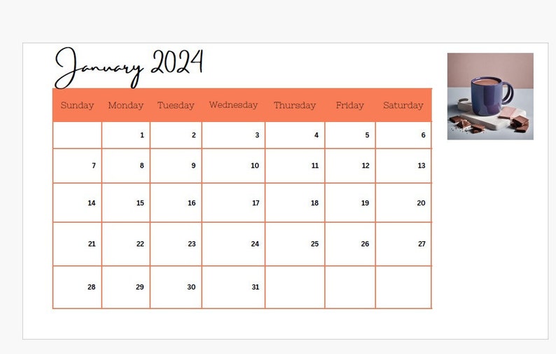 2024 Calendar Printable Editable Calendar Printable Calendar 2024