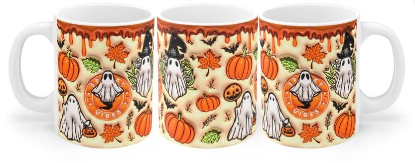 Boo Basket Gift, Orange Halloween Mug with handle, Spooky Vibes Mug, Autumn Mug, Pumpkin Spice Latte, PSL, Halloween Coffee, Pumpkin Spice