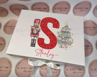 Personalised Gift Box with Ribbon, Nutcracker tradition, Christmas Gift Box, Christmas Eve Box, Customised Festive Box