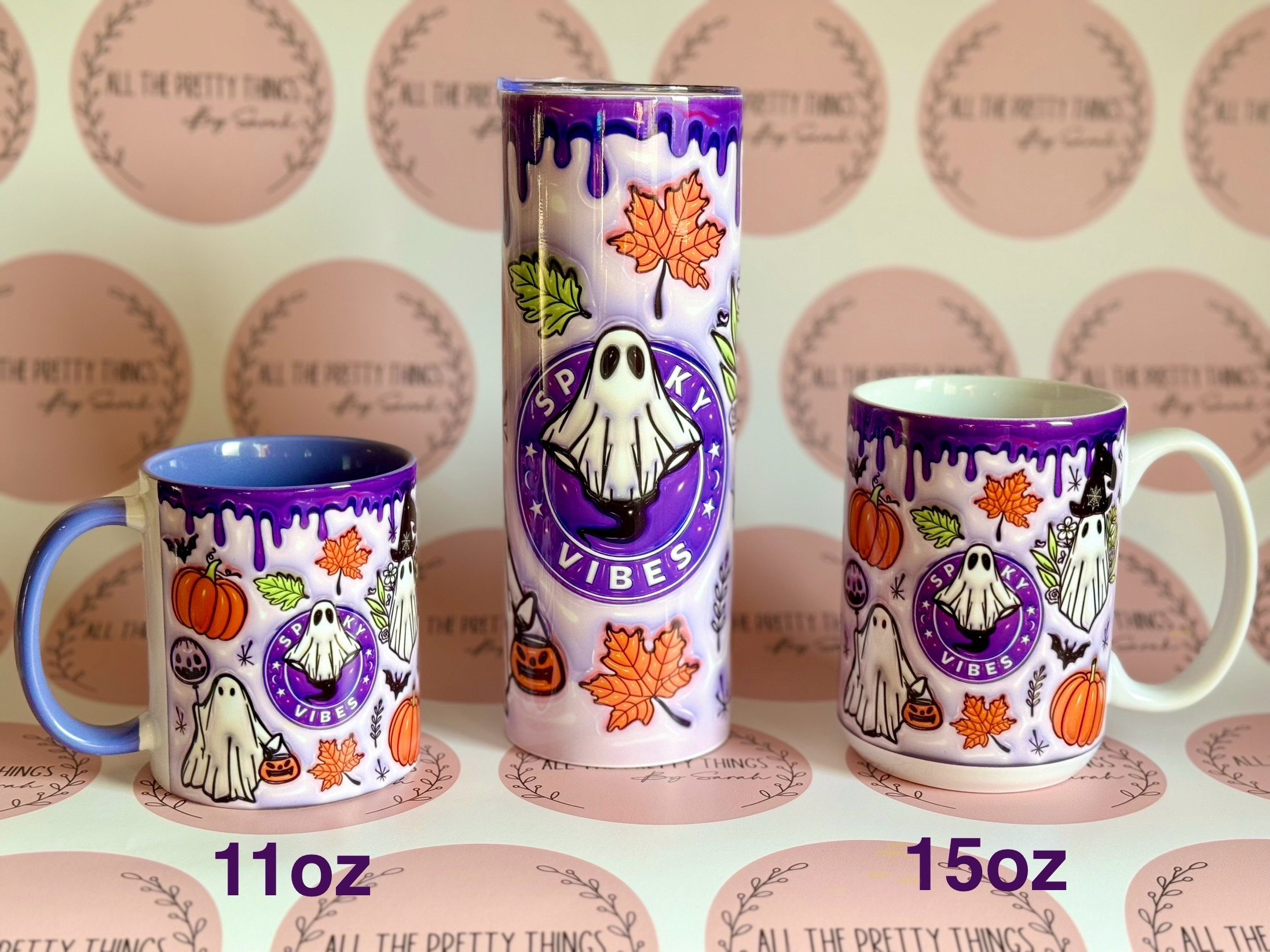 Purple Halloween Mug with handle, Spooky Vibes Mug, Autumn Mug, Pumpkin Spice Latte Mug, PSL, Halloween Coffee, alk things nice