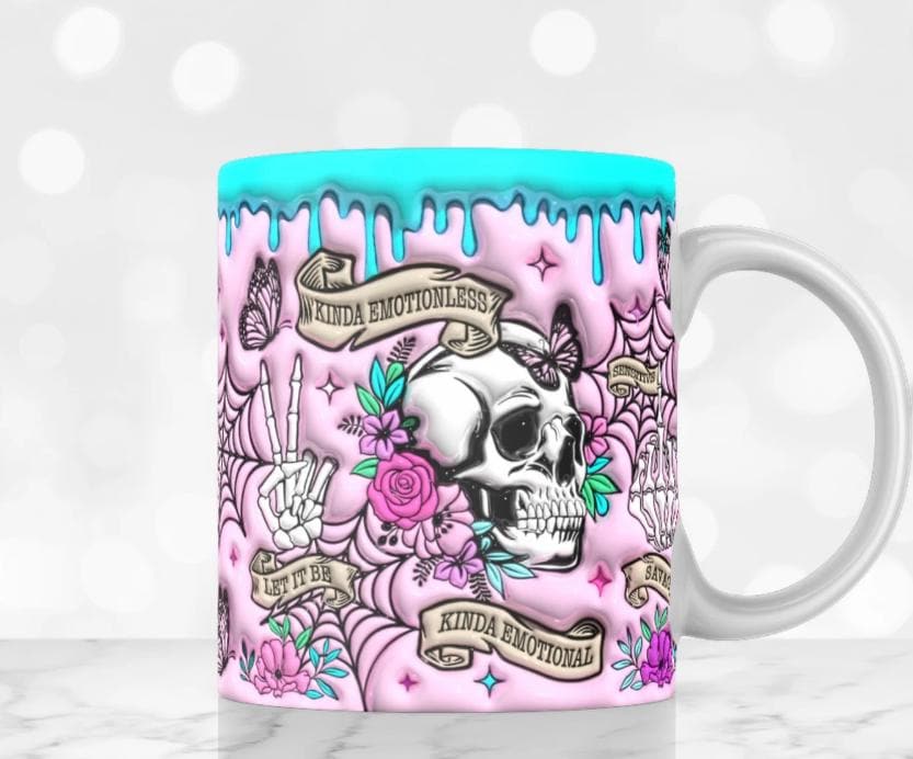 Boo Basket Gift, Halloween Mug with handle, Kinda Emotionless Kinda Emotional Cute, Autumn Mug, Pumpkin Spice Latte, PSL Coffee