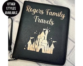 Personalised Travel Document Holder, Princess Castle Travel Folder, Travel Organiser, Family Travel Wallet, Document Wallet, Passport Case,