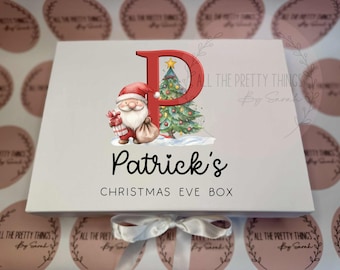 Personalised Gift Box with Ribbon, Christmas Gift Box, Christmas Eve Box, Customised Festive Box, Personalised Christmas Gift Box