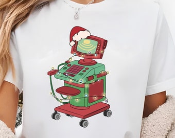 Ultrasound Machine Christmas Lights Shirt, Christmas Ultrasound Tech Shirt, Xmas Gift For Sonographer