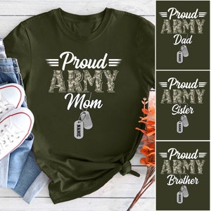 Proud Army Mom Shirt, Personalized Army Mom Shirt, Soldier Mom T-Shirt, Army Family Tshirts, Military Mom Shirt, Army Graduation Shirt