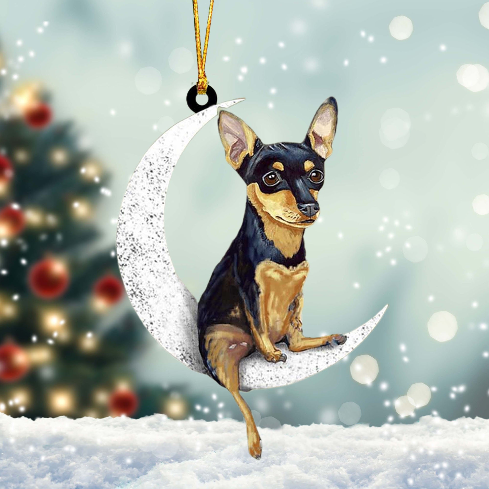 Miniature pinscher top christmas ornaments