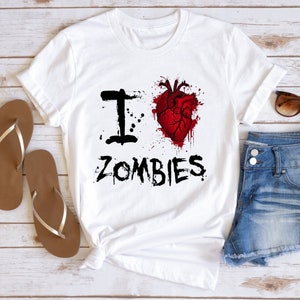 I Love Zombies Shirt, Funny Zombie Shirt, Funny Halloween Shirt, Human Zombies Halloween Gift, Zombie Hunter Shirt, Zombie Tshirt