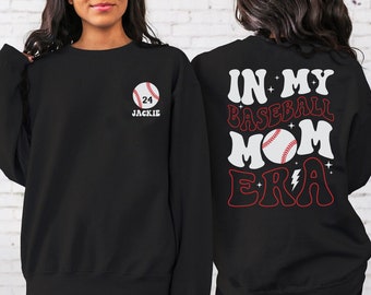 In My Baseball Mom Era Shirt, Baseball Mama, Custom Baseball Shirt, Baseball Mom Sweatshirt, Sports Mom Shirt, Baseball Lover Gift
