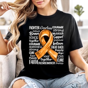 Leukemia Cancer Shirt, Orange Ribbon Awareness Tee, Team Leukemia Support, Survivor Gift, Matching Group Shirts, Leukemia Cancer Awareness
