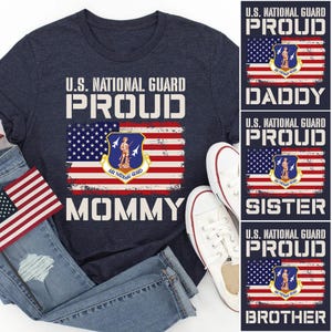 Proud Air National Guard Mom Dad Sister Brother Shirts, Custom Military Family Tees, Air National Guard Graduation Outfit, Support Gift