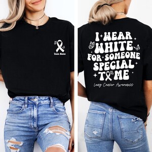 Lung Cancer Team Support Shirt, White Ribbon Awareness Tee, Support Squad, Überlebend Geschenk, passende Familien Shirts, Team Cancer Shirts