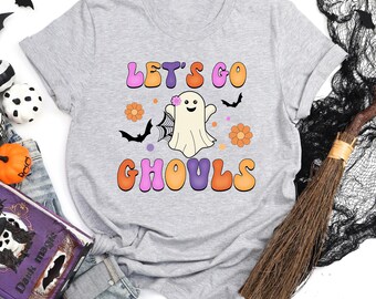 Lets Go Ghouls-tröja, retro läskig Halloween-tröja, vintage spöktröja, retro hösttröja, Halloweentröja, läskig Halloweentröja