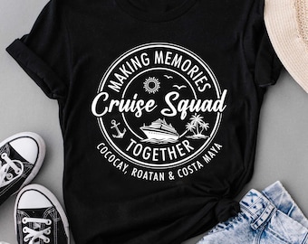 Camiseta "Creando recuerdos juntos" de la tripulación del crucero, camiseta personalizada con ubicación del crucero, camiseta personalizada con destino, camiseta de vacaciones en crucero, tripulación del crucero