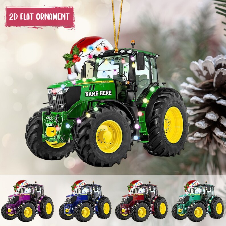 Personalized Tractor Christmas Ornament, Best Gift for Farmer, Truck