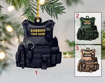 Sheriff Police 2D Car Ornament, Sheriff Bulletproof Vest Personalized, Sheriff Uniform
