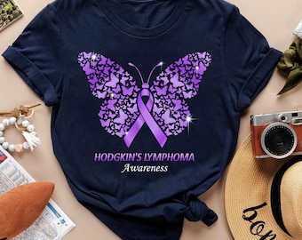 Hodgkin's Lymphoma Awareness Shirt, Lymphoma Ribbon Support Tee, Hodgkin's Lymphoma Warrior, Hodgkin's Lymphoma Fighter, Survivor Tshirt