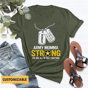 Custom Army Family Shirts, Army Graduation Shirt, Proud Army Mom Shirt, Personalized Soldier&#39;s Name Family Member, Army Gift for Family