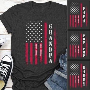 Customized Grandpa Shirt With Grandkids Names, Personalized Grandpa Tshirt, Grandpa Birthday Shirt, Fathers Day Gift For Men, New Grandpa