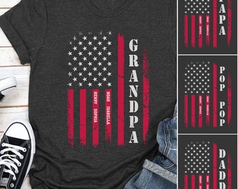 Customized Grandpa Shirt With Grandkids Names, Personalized Grandpa Tshirt, Grandpa Birthday Shirt, Fathers Day Gift For Men, New Grandpa