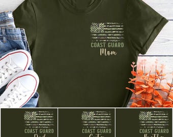 Proud Coast Guard Family Shirts, Personalized Military Tees, Coastie Mom Dad Sister Brother Shirts, Graduation Outfit, Coastie Support Gift