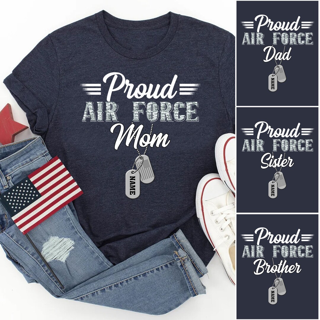 thumbnail image 2 of Proud Became Air Force Mom, Proud Air Force Mom, Gift For Military Mothers, Custom Name On Dogtag 2 of 9