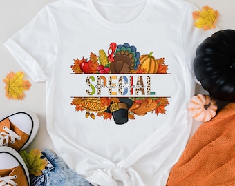 T-shirt spécial Ed spécial Thanksgiving, t-shirt enseignant Sped automne, chemise éducation spéciale reconnaissante, chemise famille Thanksgiving, cadeau Sped