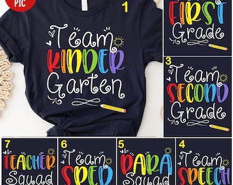 Back to School Teacher Squad Shirts, Paraprofessional, Kindergarten, 1st Grade Teacher, 2nd Grade Teacher, Sped Teacher, Speech Teacher Gift