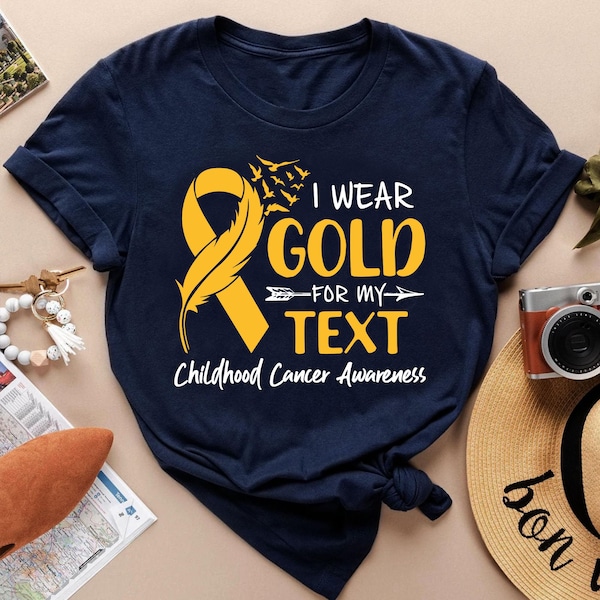 I WEAR GOLD FOR KIDS WITH CANCER Awareness Ribbon T-Shirt