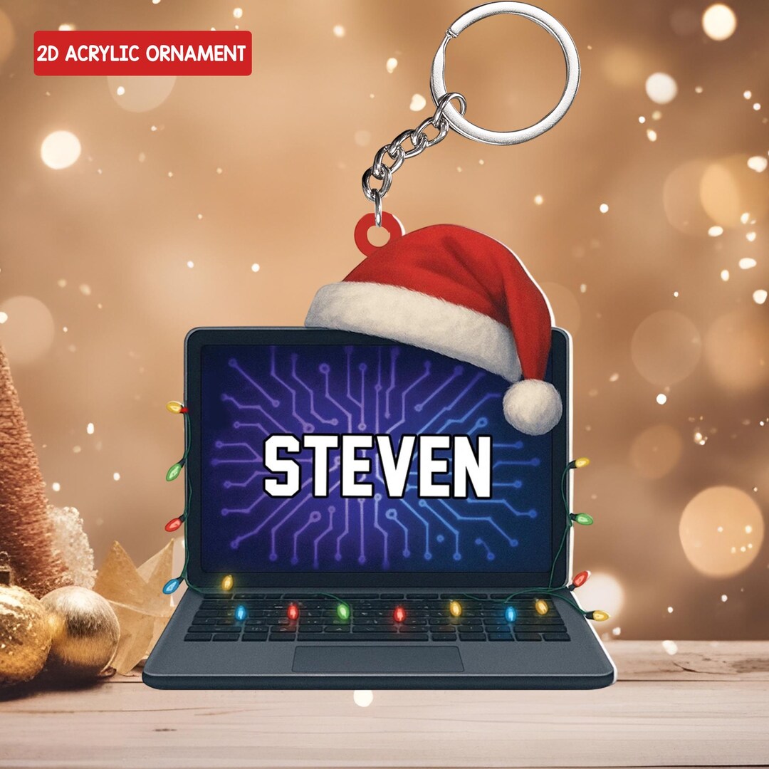 Personalized Laptop Ornament, Custom Name Computer Tech Ornament 2025 ...