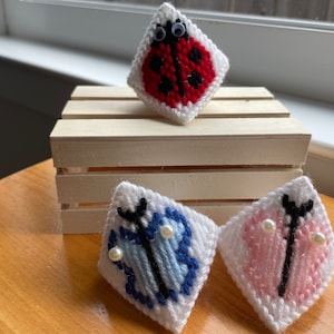 Ladybug and Butterfly Needlepoint Squeezie Cheeks