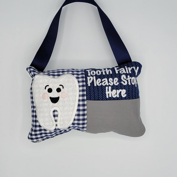 Tooth Fairy Pillow - Boy's Tooth Fairy Pillow, Tooth fairy door hanger, boy gift