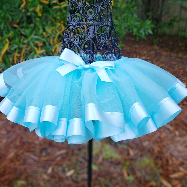 Aqua Blue Tutu- Girls Tutu, Baby Tutu, Light Blue Aqua Skirt, Birthday tutu, donut party, sweet one, cake smash, girls gift, onederland