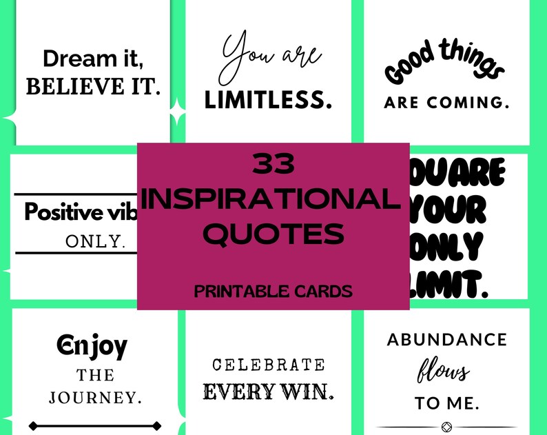 33 Inspirational Cards, Printable Cards, Digital Cards, Vision Boards ...