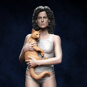 DIY Ellen Ripley Kit 25 cm – Alien Movie Figure – 3D Printed 8K – Smooth Surface – Fan Art Sculpt Unpainted