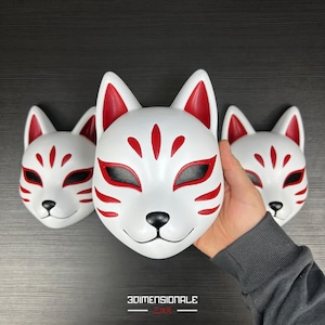 Kitsune Muurmasker – Japanse vossenmasker wanddecoratie, Yokai muurkunst, Japanse woondecoratie, anime kamerdecoratie