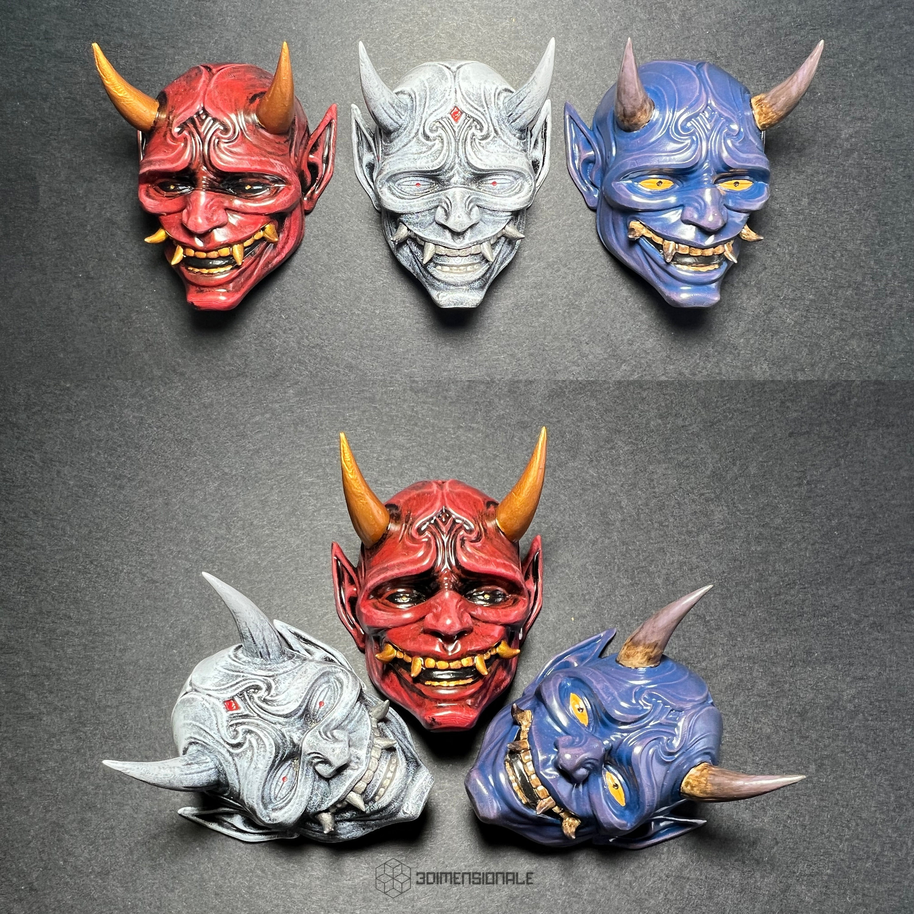 Set Oni Mask Wall Decoration Hannya Mask Japanese Oni Etsy UK