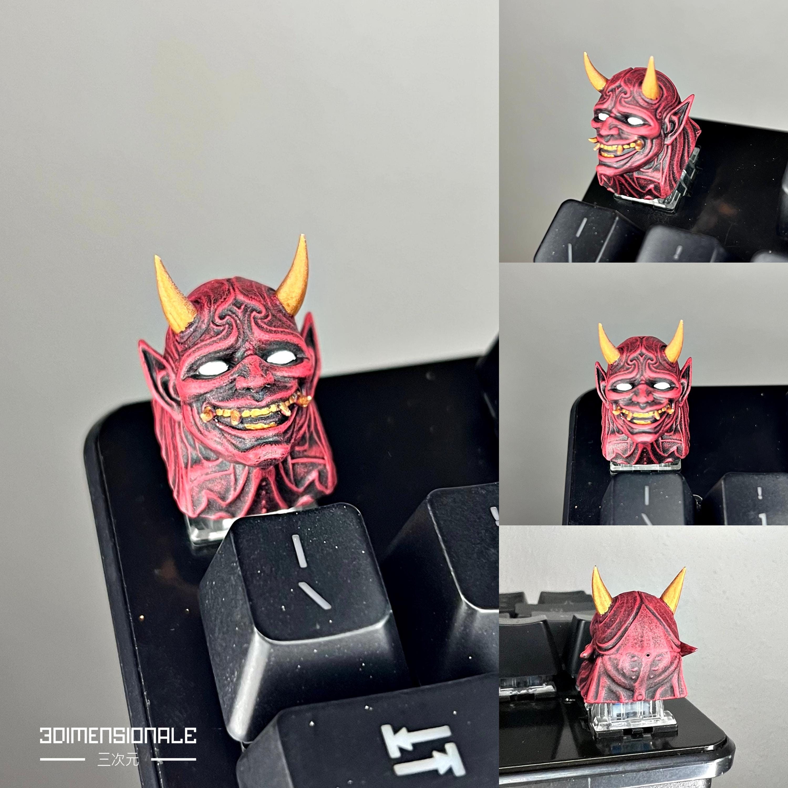 Oni Mask Artisan Keycap – Japanese Demon Keyboard Key for Cherry